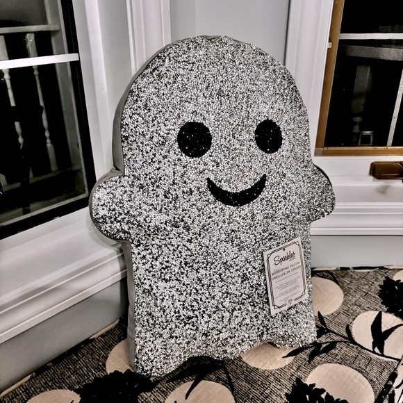 NWT Rhinestone Sparkle Ghost Pillow by Sparkles Home - Picture 1 of 9